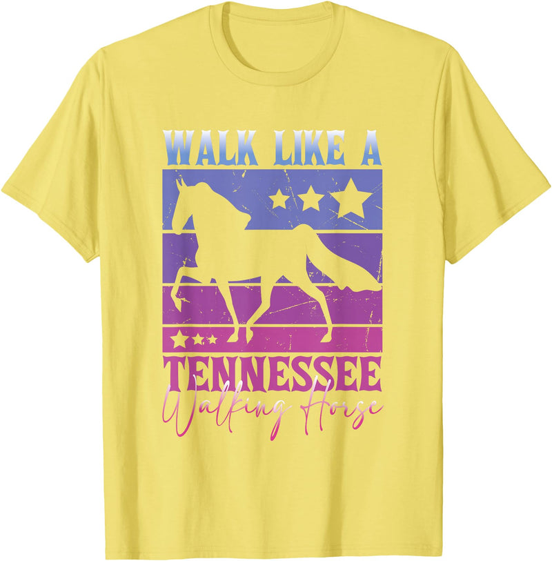 Tennessee Walking Horse Design Walk like a Tennessee Walking Horse T-Shirt - Lemon Yellow