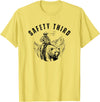 Exteevaganza Safety Third Cowboy Riding Bear Humorous Graphic T-Shirt - Lemon Yellow