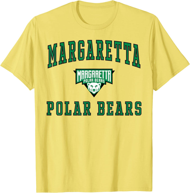 Official High School Fan Gear Margaretta High School Polar Bears T-Shirt C1 T-Shirt - Lemon Yellow