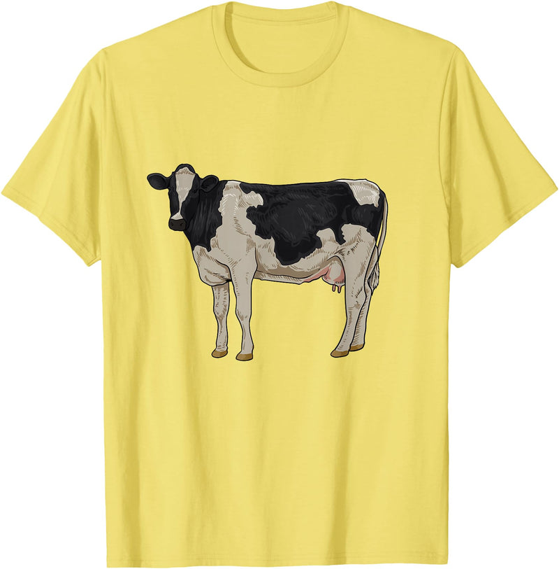 Cows and cattle Drawing of a Holstein cattle T-Shirt - Lemon Yellow