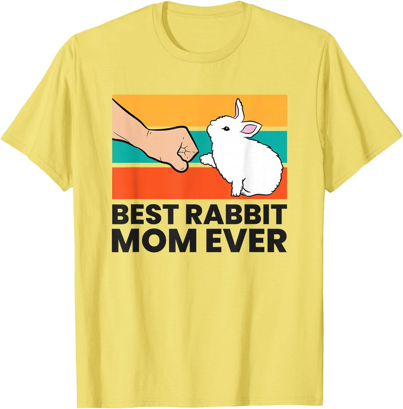 Best Rabbit Mum of All Time Funny Rabbit T-Shirt in Lemon Yellow