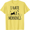 Funny humorous Sayings & Sarcastic Slogans Co. I Hate Mornings Panda Bear Cute Humor Night Owl PJ Men Women T-Shirt - Lemon Yellow