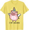 Pig Unicorn Gifts Funny I am a Unicorn Pigs Can Fly Unicorn Girls Womens Men T-Shirt - Lemon Yellow