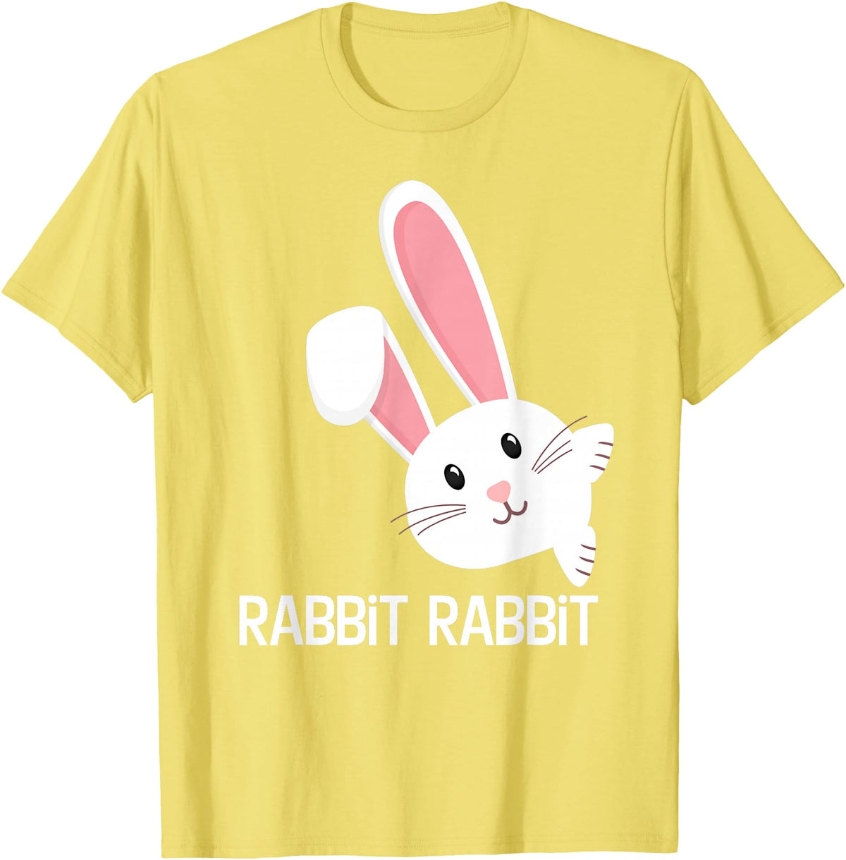 Rabbit First Day of the Month Good Luck Phrase T-Shirt in Lemon Yellow