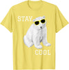 Cool bleiben Eisbär Stay Cool Cute Baby Polar Bear Cub with Sunglasses T-Shirt - Lemon Yellow