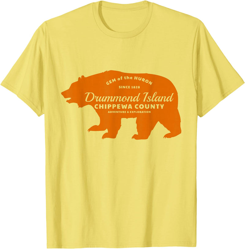 Crane Street Design Drummond Island Bear - T T-Shirt - Lemon Yellow