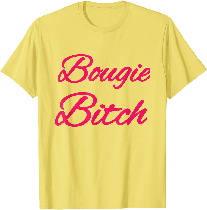 Mood wear Bougie Bitch T-Shirt - Black, Small - Modern Fun, Letter Print - Halloween, Party, Birthday, Christmas - Women,