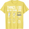 Things I Do in My Spare Time Bunny Rabbit Girls Kids Womens T-Shirt in Lemon Yellow