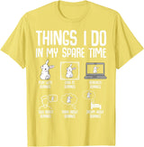 Things I Do in My Spare Time Bunny Rabbit Girls Kids Womens T-Shirt in Lemon Yellow
