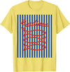 Sardines maritime fisherman aesthetic Fisherman aesthetic white blue stripes with sardine fish T-Shirt - Lemon Yellow