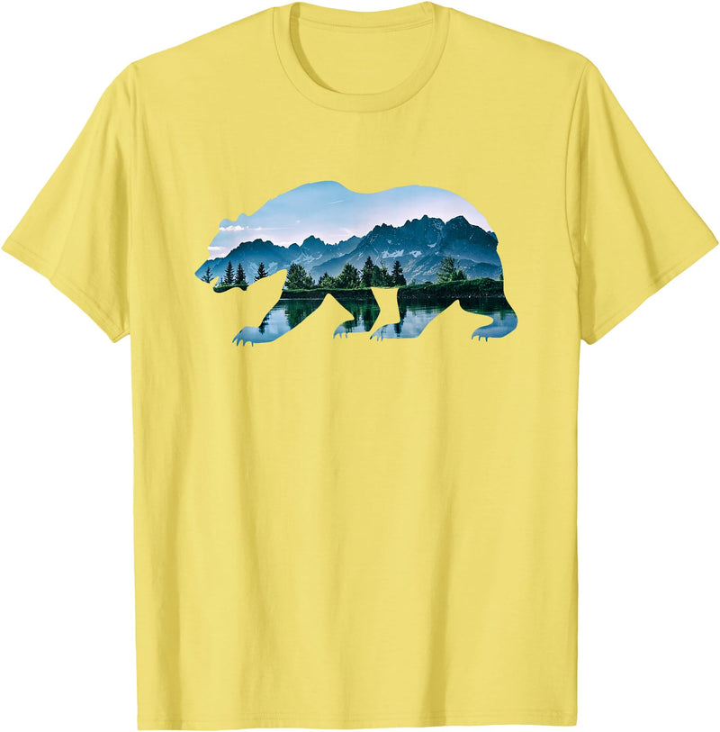 Retro National Park Shirts Bear Vintage National Park Bear Wildlife Mountains T-Shirt - Lemon Yellow