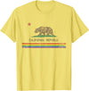 California LGBTQ+ Gift Men Women Couples Groups California Republic Bear LGBT Gay Pride Month Rainbow Flag T-Shirt - Lemon Yellow