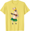 Llama Ukulele Luau TShirt Cute Gifts Llama Ukulele Luau Cute Funny Cool Hawaii Alpaca Gift T-Shirt - Lemon Yellow