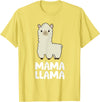 Llama Mama And Llama Papa Gifts Women Llama Mom Mama Llama T-Shirt - Lemon Yellow