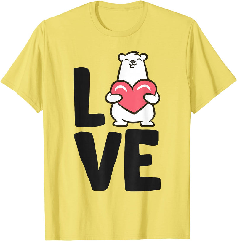 Cute Polar Bear Gifts And Tees I Love Polar Bears T-Shirt - Lemon Yellow