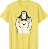 Wild Harmony Friends Co Polar Bear Penguin Friendship Cute Best Friends T-Shirt - Lemon Yellow