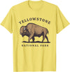 Yellowstone National Park Bison Clothing Co Yellowstone National Park Wyoming Buffalo Bison T-Shirt - Lemon Yellow