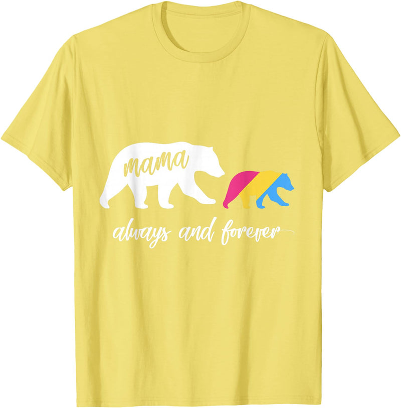 Cute Pansexual and Bisexual Mama Gift Tee Cute Pansexual Mama Bear T-Shirt - Lemon Yellow