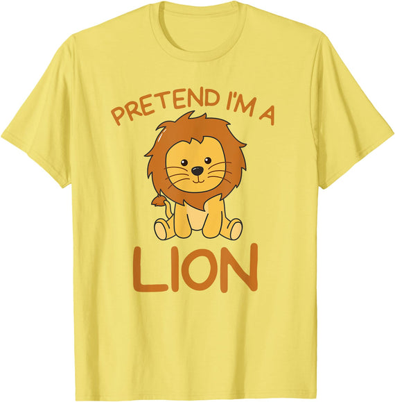 Last Minute Halloween Lion Tee Pretend I'm A Lion Halloween Costume T-Shirt - Lemon Yellow
