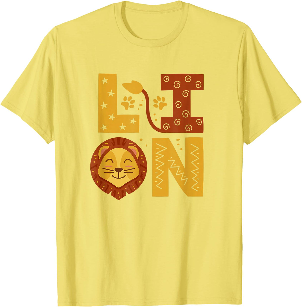 SHIRTSIDE Lion Lion Wild Animal Lover T-Shirt - Lemon Yellow