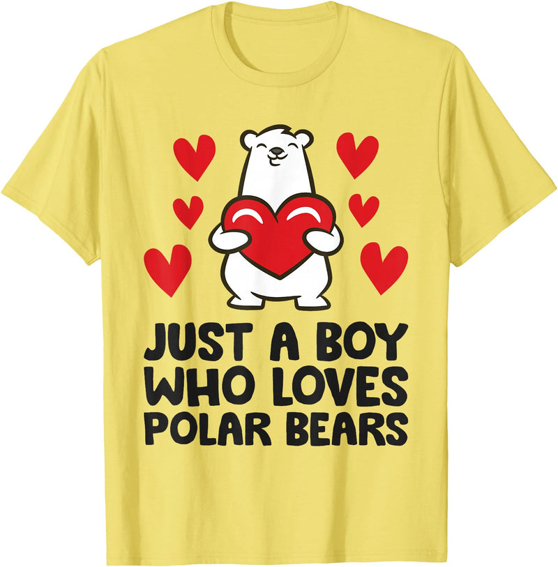 Cute Polar Bear Gifts And Tees Just A Boy Who Loves Polar Bears T-Shirt - Lemon Yellow