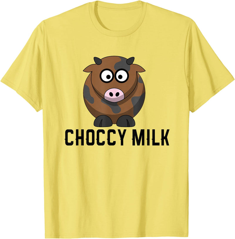 Funny Choccy Milk Chocolate Cow Novelty Shirts Funny Choccy Chocolate Milk Novelty T-Shirt T-Shirt - Lemon Yellow