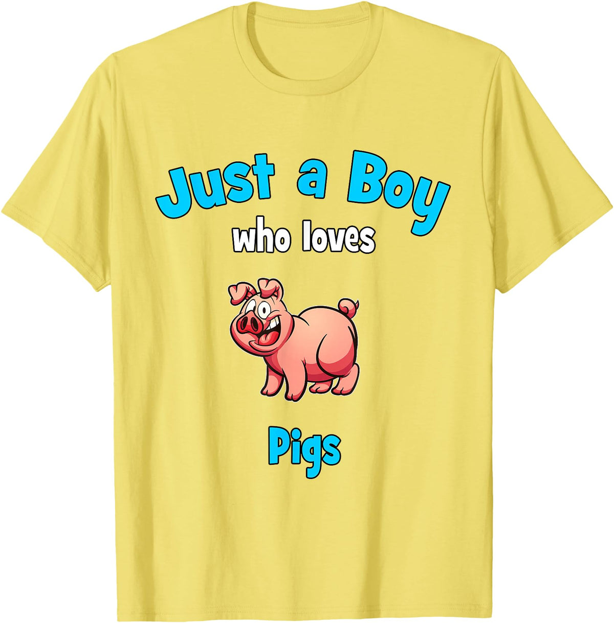 Boys Pig Shirts & Gifts for Kids Pig Shirt for Boys | Children's Pig T-Shirt - Lemon Yellow