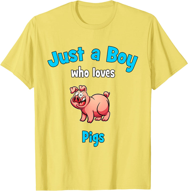 Boys Pig Shirts & Gifts for Kids Pig Shirt for Boys | Children's Pig T-Shirt - Lemon Yellow