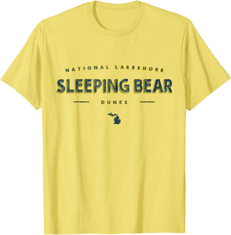 Michigan Style Co. Sleeping Bear Dunes National Lakeshore Michigan T-Shirt - Lemon Yellow