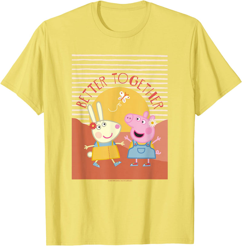 Peppa Pig Better Together Rebecca Rabbit Retro Portrait T-Shirt - Lemon Yellow