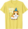 Guinea Pig Birthday by Joy Haus Guinea Pig Birthday Party Wheek Kids 6 Year Old 6th Outfit T-Shirt - Lemon Yellow
