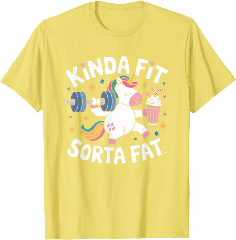 Kinda Fit Sorta Fat Gift Funny Gym Weightlifting Kinda Fit Sorta Fat Tshirt Funny Gym Body Cute Bear Retro T-Shirt - Lemon Yellow