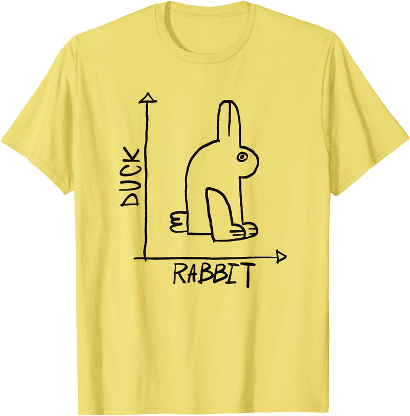 Rabbit Duck Illusion T-Shirt in Lemon Yellow
