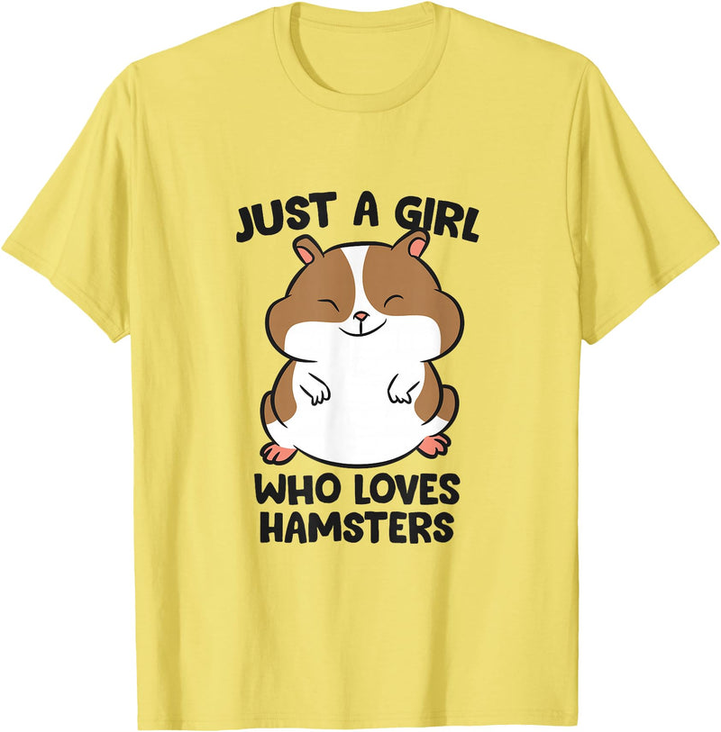 Just a Girl Who Loves Hamsters T-Shirt - Lemon Yellow
