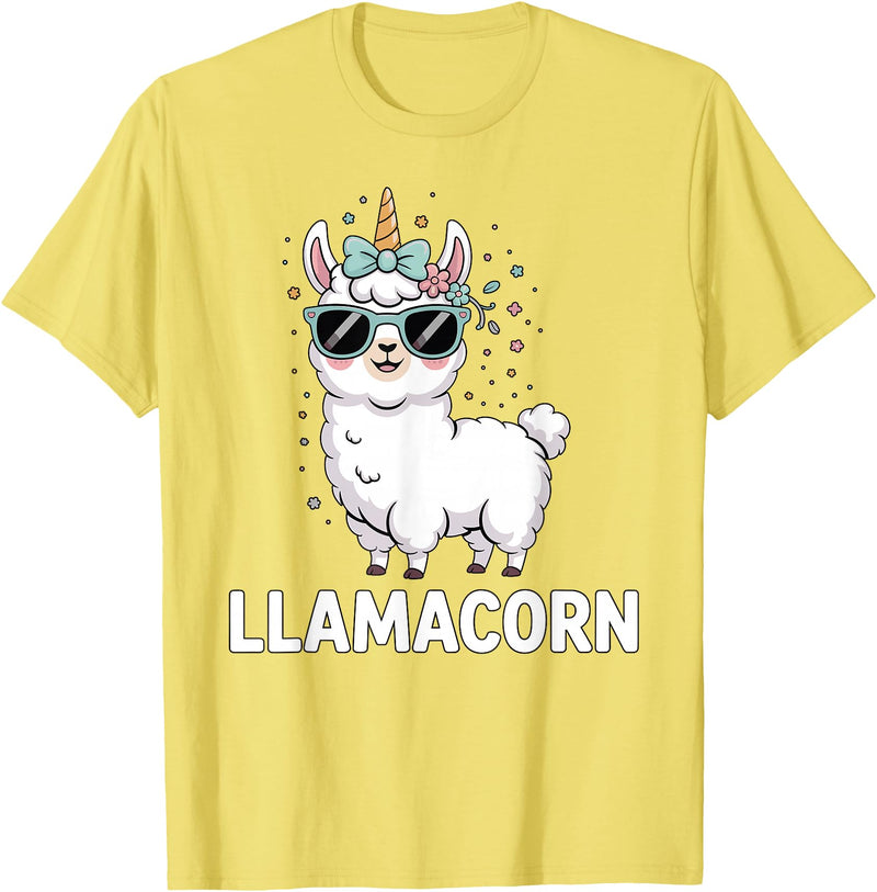 Funny Llamacorn Lover Llama Design Llamacorn Funny Llama Unicorn For Girls Kids Lover Llamacorn T-Shirt - Lemon Yellow