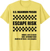 Halloween Scary Fun Tees by Wavespeech Halloween Escape Risk Prison Jail Inmate T-Shirt - Lemon Yellow