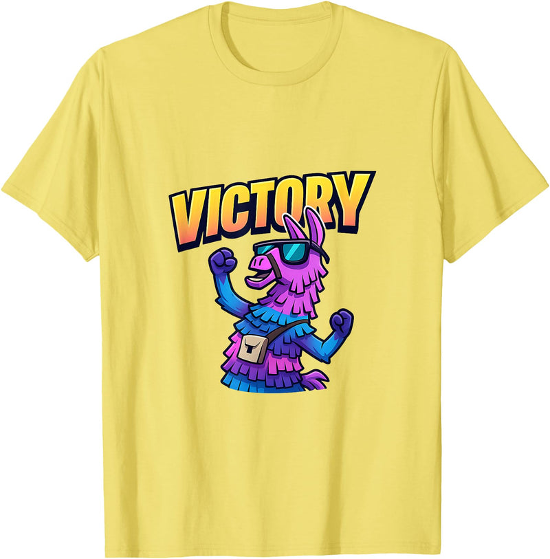 PixelLlama Victory Gaming Victory Llama T-Shirt - Lemon Yellow