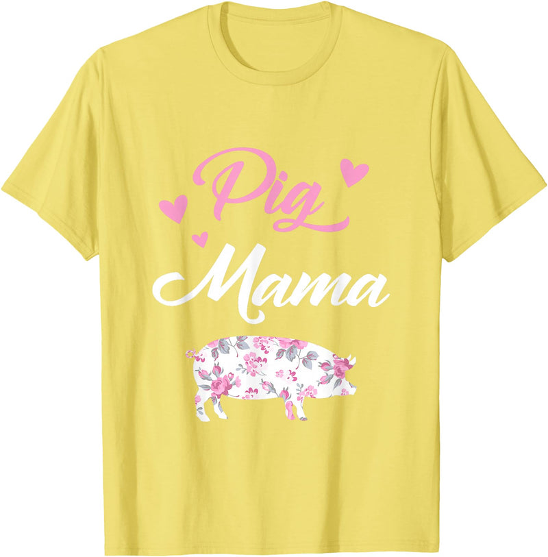 Funny Pig Lover Piggy Squad Gift For Women Pig Mama Funny Pig Mom Gift For Women Piggy Squad T-Shirt - Lemon Yellow