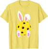 Cute Rabbit Lover Bunny Graphic T-Shirt (Black) in Lemon Yellow