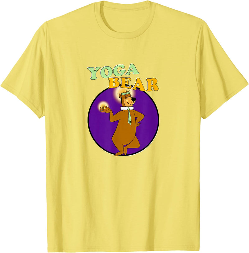 Fancy Getup Yoga Bear Funny Yogi Yoga Workout T-Shirt - Lemon Yellow