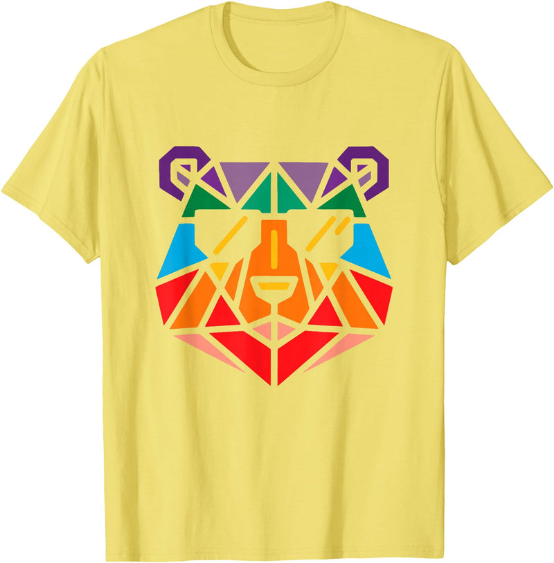 Bear Gay Pride Novelty by Ryan Co. Gay Bear Pride LGBTQ Rainbow Flag Gay Pride Men Women T-Shirt - Lemon Yellow