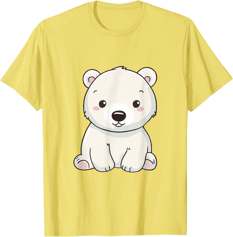 Polar Bears Shirts Cute Kawaii Polar Bears Lovers Gifts, White Bears T-Shirt - Lemon Yellow