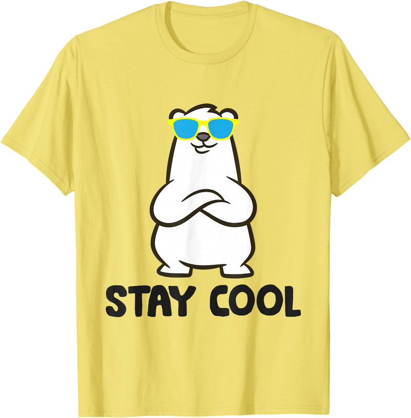 Cute Polar Bear Gifts And Tees Stay Cool - Cool Polar Bear T-Shirt - Lemon Yellow