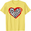 Cow Pattern Clothing for Cow Lover Heart Cow Print T-Shirt - Lemon Yellow