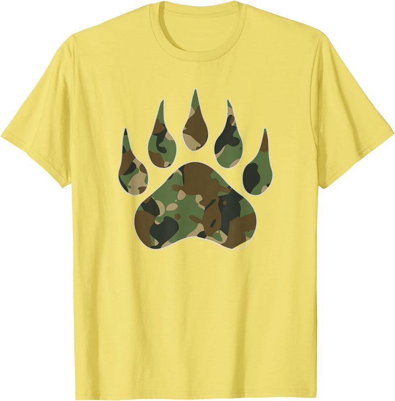 Camo Lover Camo Bear Claw Camouflage for Men Women T-Shirt - Lemon Yellow
