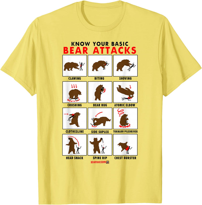 Bearmageddon Basic Bear Attacks Shirt T-Shirt - Lemon Yellow