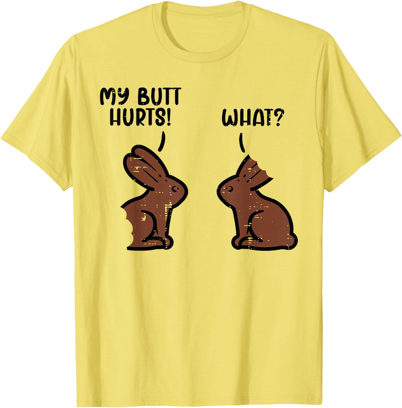 Chocolate Easter Bunnies Funny Rabbit Bunny Candy Men Women T-Shirt in Lemon Yellow
