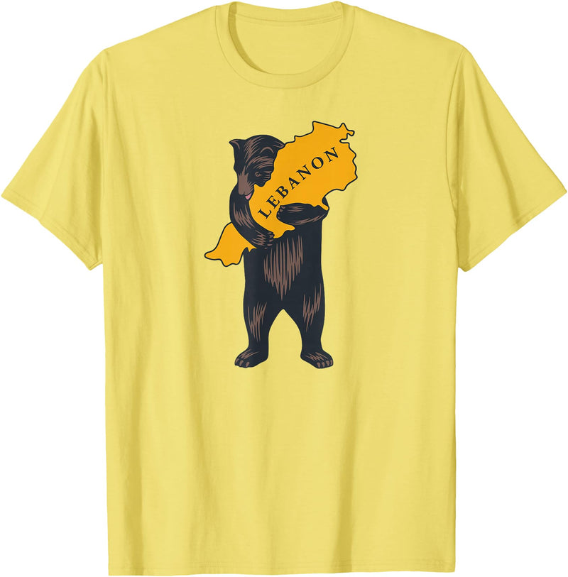 From California with Love Bear hugging Lebanon (based on California design) T-Shirt - Lemon Yellow