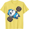 BCC Funny Panda Shirts & Panda Bear Gifts Panda Bear Gym Workout Training Bench Press Weight Lifting T-Shirt - Lemon Yellow