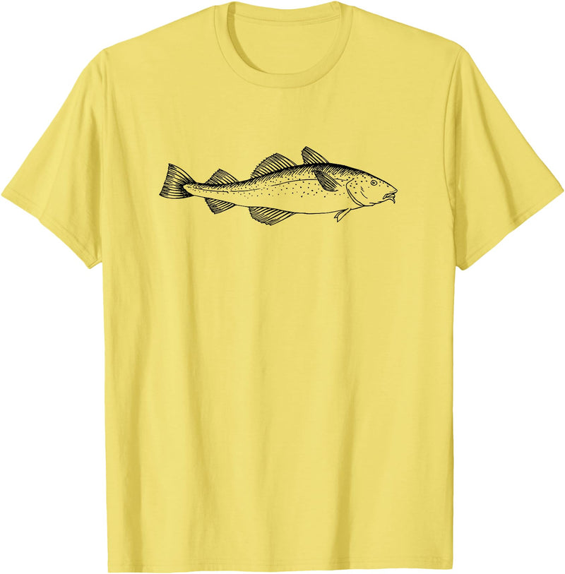 Fishing Cod Fish Cod Fish Graphic Fisherman T-Shirt - Lemon Yellow